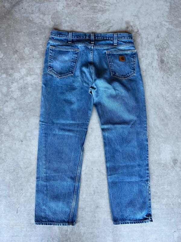 38 x 31 Blue Carhartt Denim Work Pants-J22